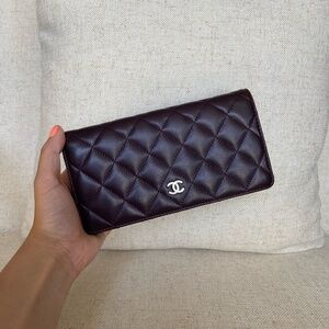 Chanel Purple Quilted Bifold Wallet